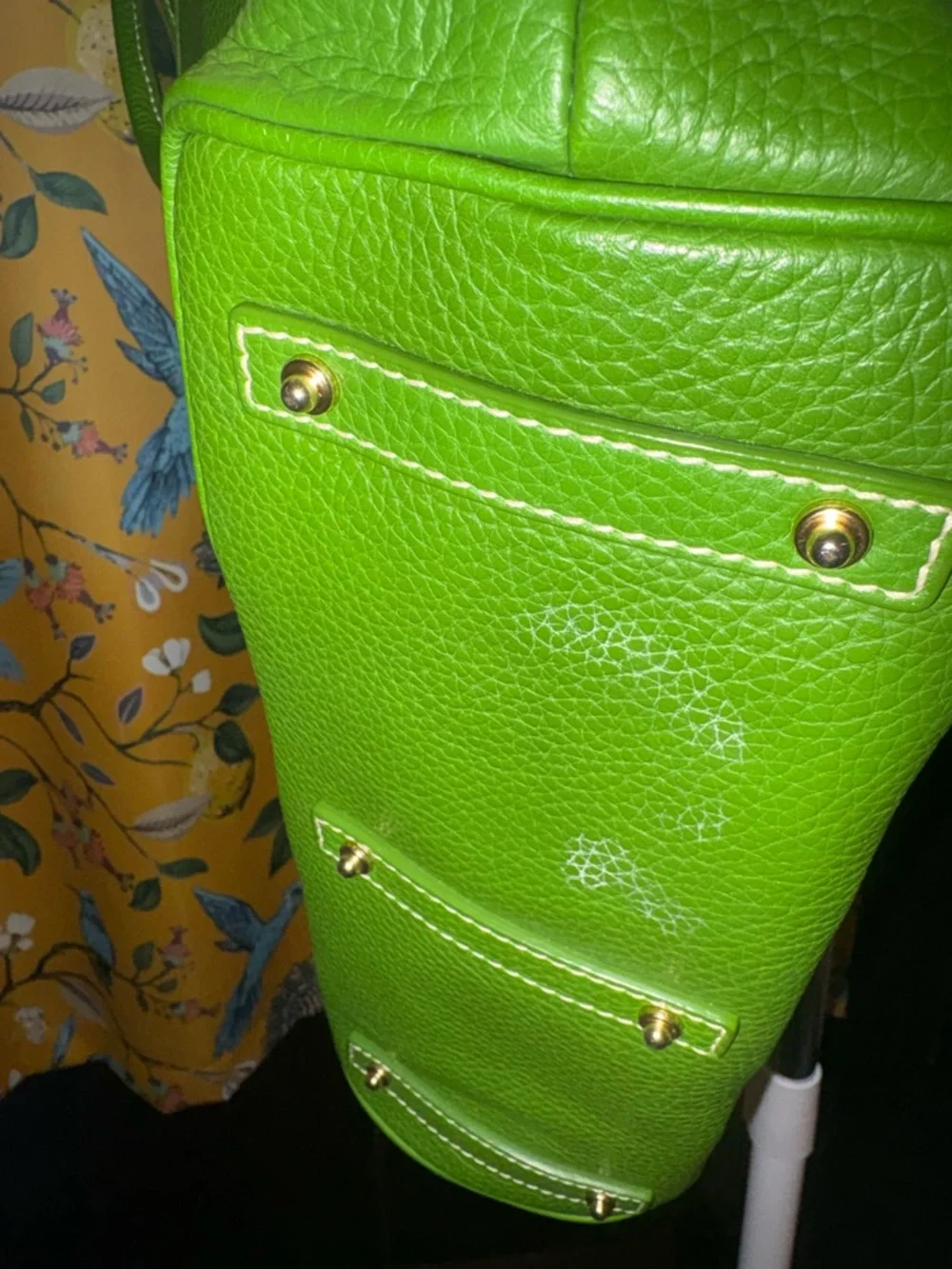 Dooney and Bourke Green Leather Crescent Tote Bag